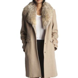 Elie Tahari Wool Coat with removable fur collar